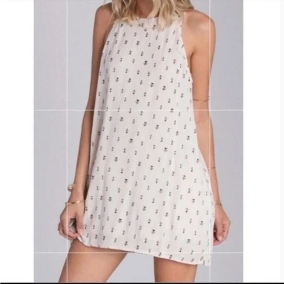 Billabong Cream Mini Dress with Tiny Black Motif - Picture 3 of 7